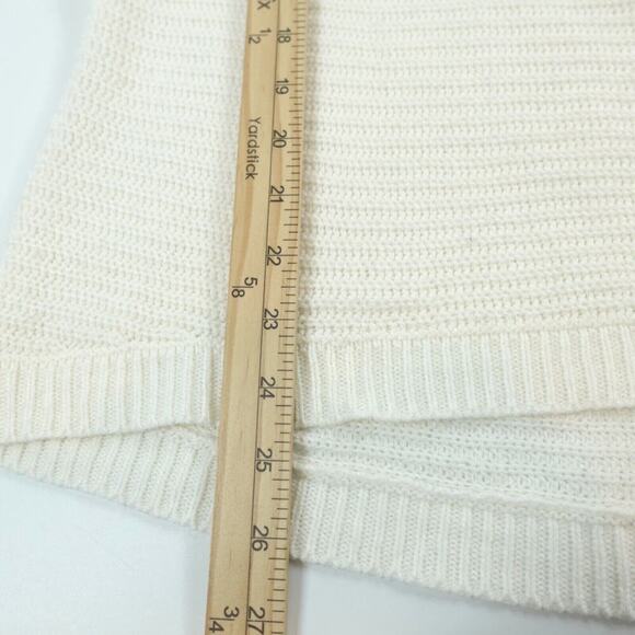 Womens Knit Sweater Large Ivory Dolman Sleeve Button Detail Textured Comfy - Picture 11 of 14